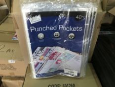 120 X BRAND NEW PACKS OF 40 PUNCHED HOLE PLASTIC POCKETS