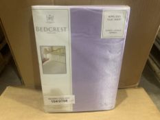 10 X BRAND NEW BEDCREST LILAC KING SIZE FLAT SHEETS 274 X 274CM