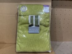5 X BRAND NEW THE ELEGANCE COLLECTION BASKETWEAVE SAGE CURTAINS SIZE 90 X 72 INCHES (229 X 183CM)