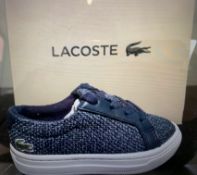 NEW & BOXED LACOSTE TRAINERS SIZE INFANT 5 (292 UPSTAIRS)
