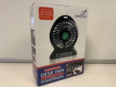 10 X NEW BOXED FALCON RECHARGEABLE DESK FAN WITH BUILT IN POWER BANK (640/4)