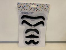 288 X NEW PACKAGED NOVELTY MOUSTACHE DISGUISE KITS (1103/4)