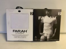 5 X BRAND NEW PACKS OF 2 FARAH CLASSIC WHITE T SHIRTS SIZE 3XL (221/27)