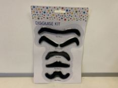 288 X NEW PACKAGED NOVELTY MOUSTACHE DISGUISE KITS (1104/4)