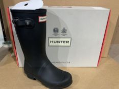 (NO VAT) BRAND NEW HUNTERS MATT BLACK WELLINGTON BOOTS SIZE J2 (895/4)