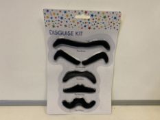 288 X NEW PACKAGED NOVELTY MOUSTACHE DISGUISE KITS (1105/4)