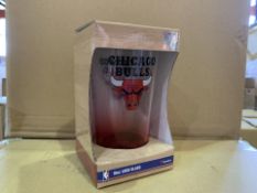 25 X BRAND NEW INDIVIDUALLY RETAIL PACKAGED CHICAGO BULLS 160Z GLASS (1247/27)