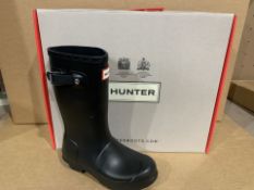 (NO VAT) BRAND NEW HUNTERS MATT BLACK WELLINGTON BOOTS SIZE i11 (860/4)