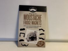 80 X BRAND NEW BOXED PACKS OF ASSORTED MOUSTACHE FRIDGE MAGNETS IN 4 BOXES (404/27)