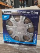 (Z175) PALLET TO CONTAIN 38 x NEW BOXED SETS OF 4 EQUIP 15 INCH WHEEL TRIM SETS. RRP £30 PER SET