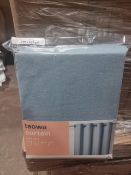 (Z127) PALLET TO CONTAIN 56 X NEW PACKAGED TAOWA CURTAINS. SIZE: 228x167CM. GREY BLUE. RRP £32 EACH