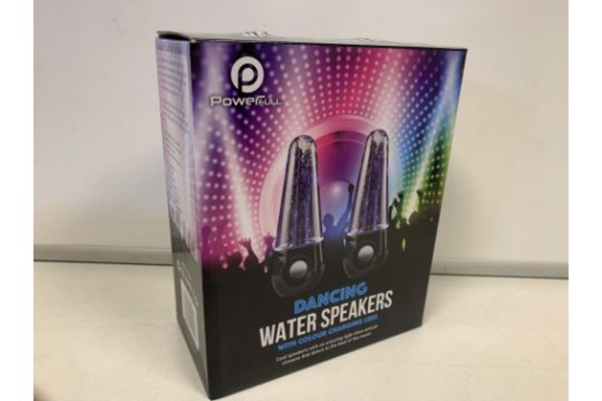 PALLET TO CONTAIN 48 X BRAND NEW POWERFULL DANCING WATER SPEAKERS WITH COLOUR CHANGING LEDS