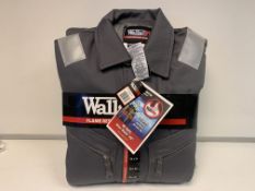 5 X BRAND NEW WALLS FLAME RESISTANT CONTRACTOR COVERALLS GREY 40 X 32 RRP £256 EACH
