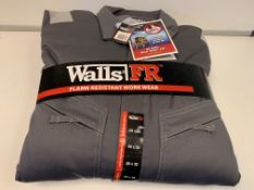 5 X BRAND NEW WALLS FLAME RESISTANT CONTRACTOR COVERALLS GREY 38 X 32 RRP £256 EACH