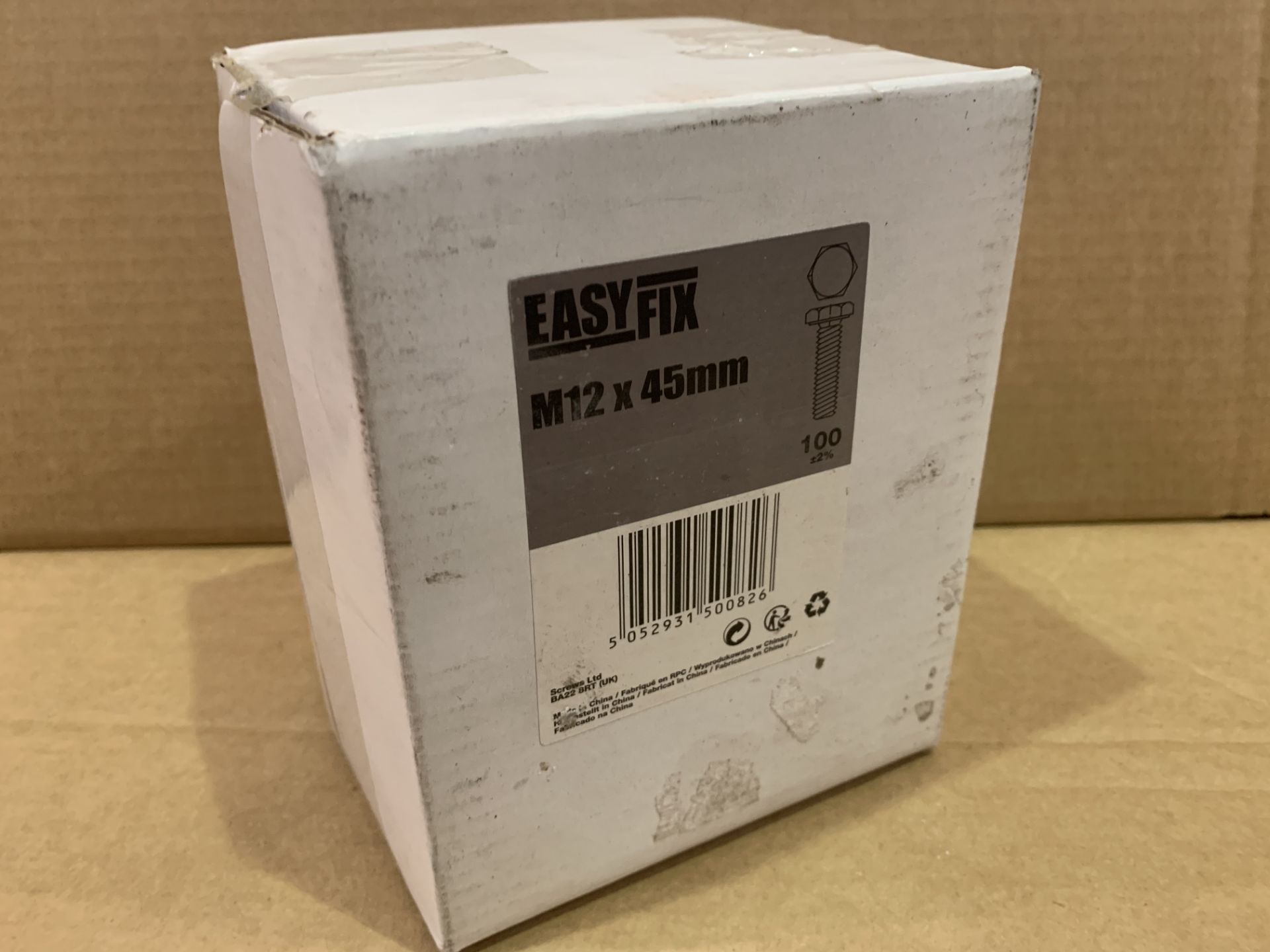 6 X BRAND NEW EASYFIX PACKS OF 100 M12 X 45MM HEX BOLTS