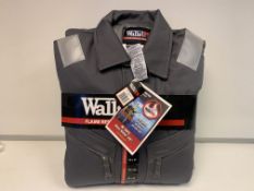 5 X BRAND NEW WALLS FLAME RESISTANT CONTRACTOR COVERALLS GREY 42 X 32 RRP £256 EACH