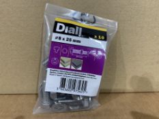 35 X PACKS OF 10 DIALL 8 X 25MM BOLTS WITH WASHERS
