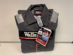 5 X BRAND NEW WALLS FLAME RESISTANT CONTRACTOR COVERALLS GREY 42 X 32 RRP £256 EACH