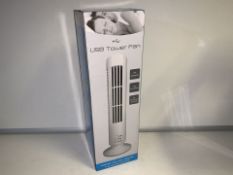 10 X NEW BOXED LARGE USB TOWER FAN. 2 X SPEEDS, USB POWERED. RRP £19.99 EACH