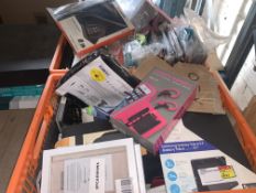 60 PIECE MIXED LOT INCLUDING PHONE ACCESSORIES, SPORTS BUNDLE KITS, JVC HEADPHONES ETC