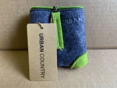50 X BRAND NEW URBAN COUNTRY TRIANGLE POUCH COIN HOLDERS GREY AND GREEN RRP £7 EACH