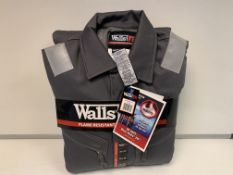5 X BRAND NEW WALLS FLAME RESISTANT CONTRACTOR COVERALLS GREY 44 X 32 RRP £256 EACH