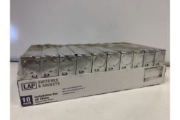 LAP Installation Boxes Galvanised Steel 2 Gang 25 mm Pack of 10