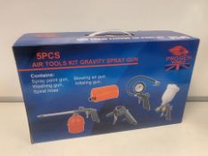 BRAND NEW BOXED 5 PIECE AIR TOOLS KIT GRAVITY SPRAY GUNS