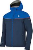 1X Dare2b Mens Cohere Ski Jacket [Colour: Admiral Blue/Oxford Blue] [Size: 2XL] (box4)