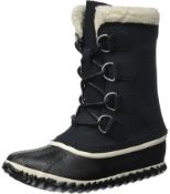 1 X Sorel Caribou Slim Womens Leather Waterproof Boots [Colour: Black] [Shoe Size: UK 3.5] (box1)