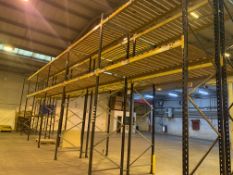 6 BAYS OF LINK 51 PALLET RACKING INC: 7 UPRIGHTS & 24 CROSS BEAMS. EACH BAY MEASURES: 4.8M(H) X 1.