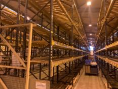 9 BAYS OF LINK 51 PALLET RACKING INC: 10 UPRIGHTS & 72 CROSS BEAMS. EACH BAY MEASURES: 5.2M(H) X 1.