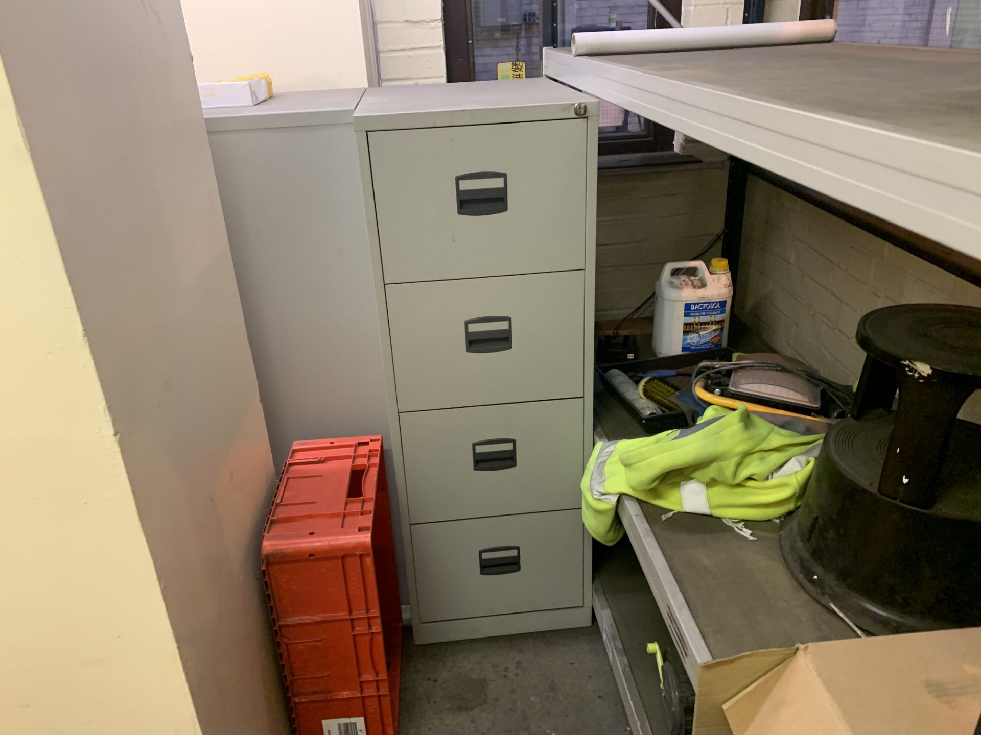 CONTENTS OF OFFICE TO INCLUDE RACKING, FILING CABINETS, DESK, CHAIR, DYNO LABEL PRINTER ETC - Image 2 of 6