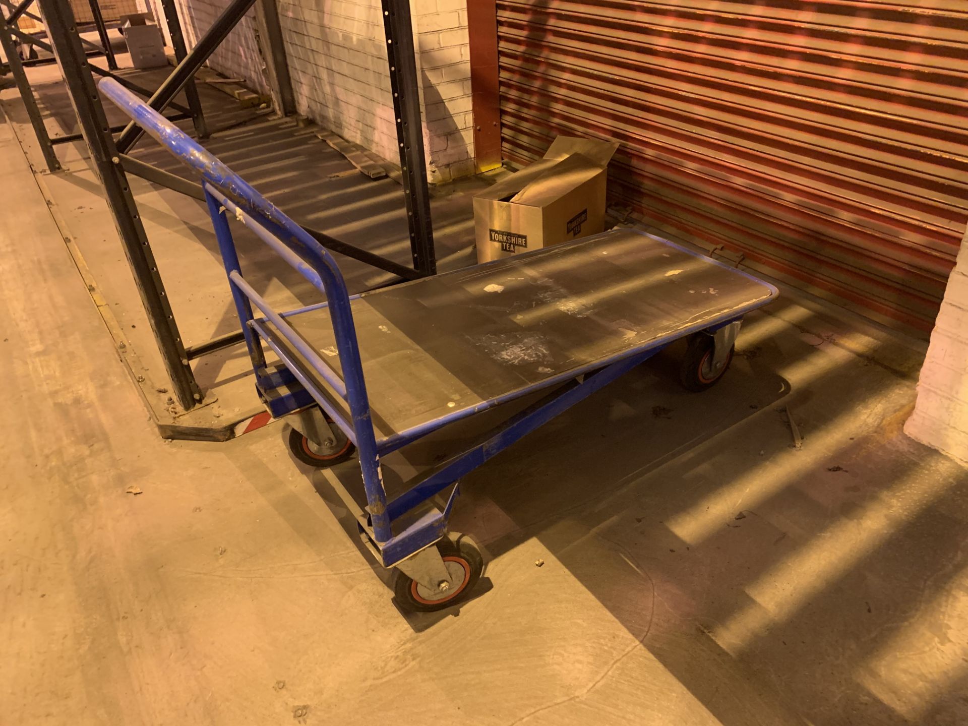 BLUE 4 WHEELED WAREHOUSE BARROW/TROLLEY