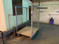 BLUE 4 WHEELED TROLLEY CAGE