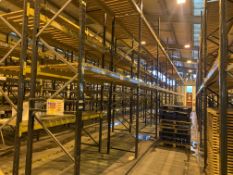 10 BAYS OF LINK 51 PALLET RACKING INC: 11 UPRIGHTS & 40 CROSS BEAMS. EACH BAY MEASURES: 5.2M(H) X