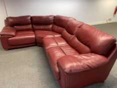 RED LEATHER CORNER SOFA