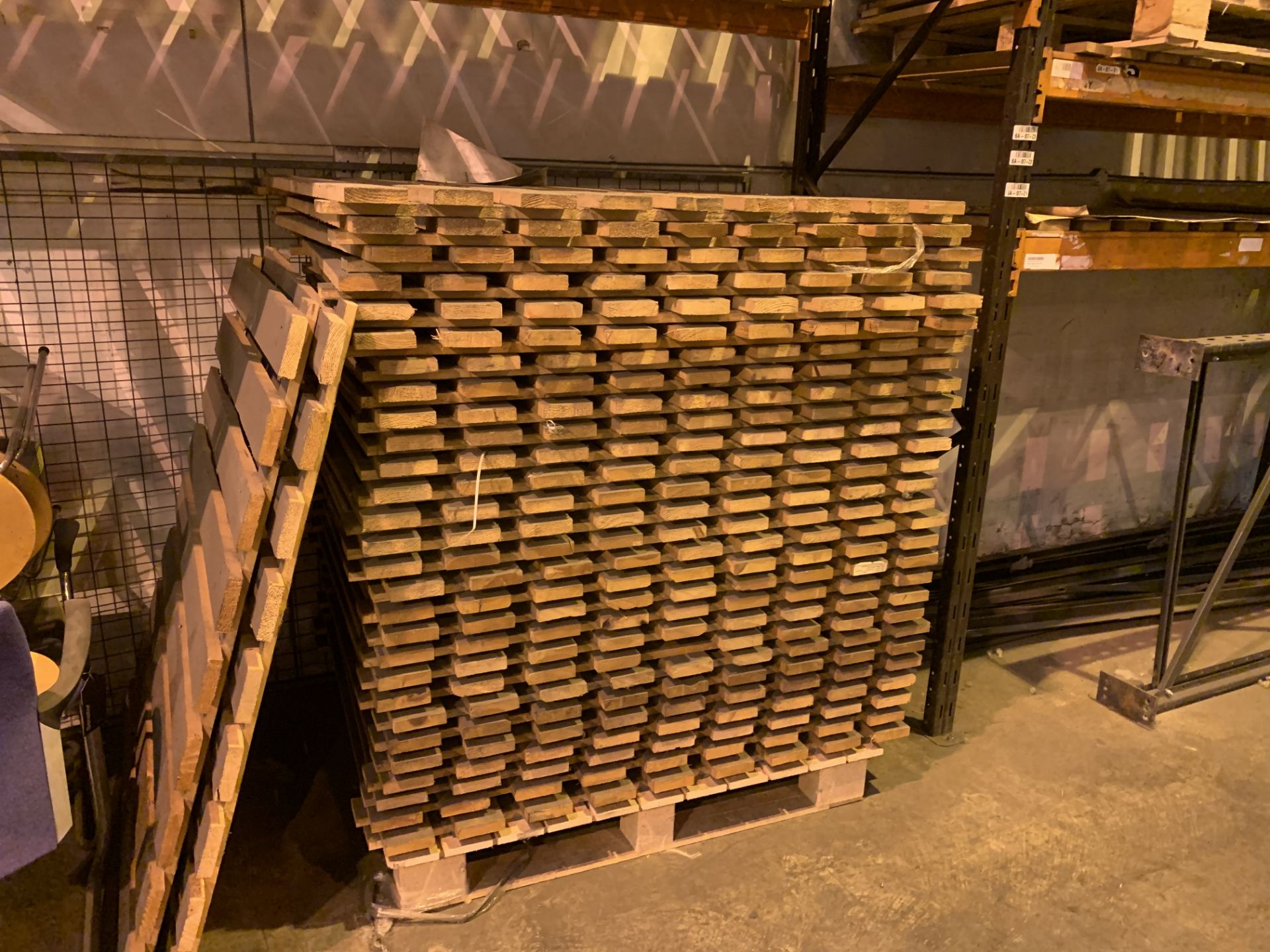 100 X ASSORTED PALLET RACKING BOARDS ON 8 PALLETS
