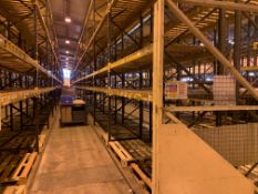 9 BAYS OF LINK 51 PALLET RACKING INC: 10 UPRIGHTS & 72 CROSS BEAMS. EACH BAY MEASURES: 5.2M(H) X 1.