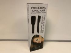 10 X BRAND NEW BOXED PTC HEATING IONIC HAIR STRAIGTENING BRUSHES. SEAMLESS BRISTLES FOR ALL HAIR