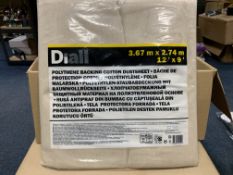 10 X DIALL DUST SHEETS SIZE 3.67 M X 2.74 M IN 1 BOX