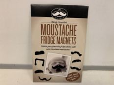 120 X PACKS OD 30 ASSORTED MOUSTACHE FRIDGE MAGNETS IN 2 BOXES