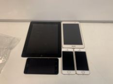 APPLE IPAD, ACER TABLET, 2 X APPLE IPHONE, LC SMARTPHONE (SPARES AND REPAIRS)