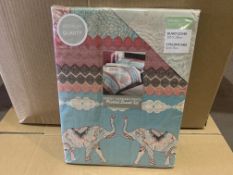16 X BRAND NEW PAISLEY ELEPHANT PASTEL PRINTED DOUBLE DUVET SETS IN 1 BOX