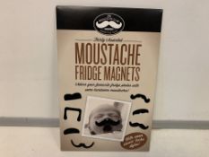 120 X PACKS OD 30 ASSORTED MOUSTACHE FRIDGE MAGNETS IN 2 BOXES