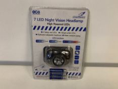 48 X NEW PACKAGED FALCON 7 LED NIGHT VISION HEADLAMPS