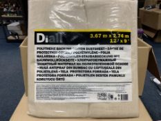 10 X DIALL DUST SHEETS SIZE 3.67 M X 2.74 M IN 1 BOX