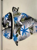 20 X BRAND NEW WHITE AND BLACK MULTI COLOUR BIKINI SWIMSUITS SIZES VARY BETWEEN 10,12,14 AND 16