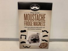 120 X PACKS OD 30 ASSORTED MOUSTACHE FRIDGE MAGNETS IN 2 BOXES