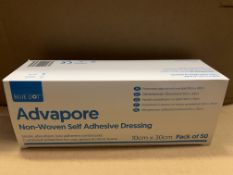 600 X NEW BLUE DOT ADVAPORE NON WOVEN SELF ADHESIVE DRESSING 10X30CM